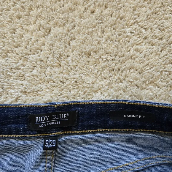 Judy Blue Skinny Fit Jeans Womens 9/29  Raw Hem Dark Blue High Rise - Picture 2 of 10